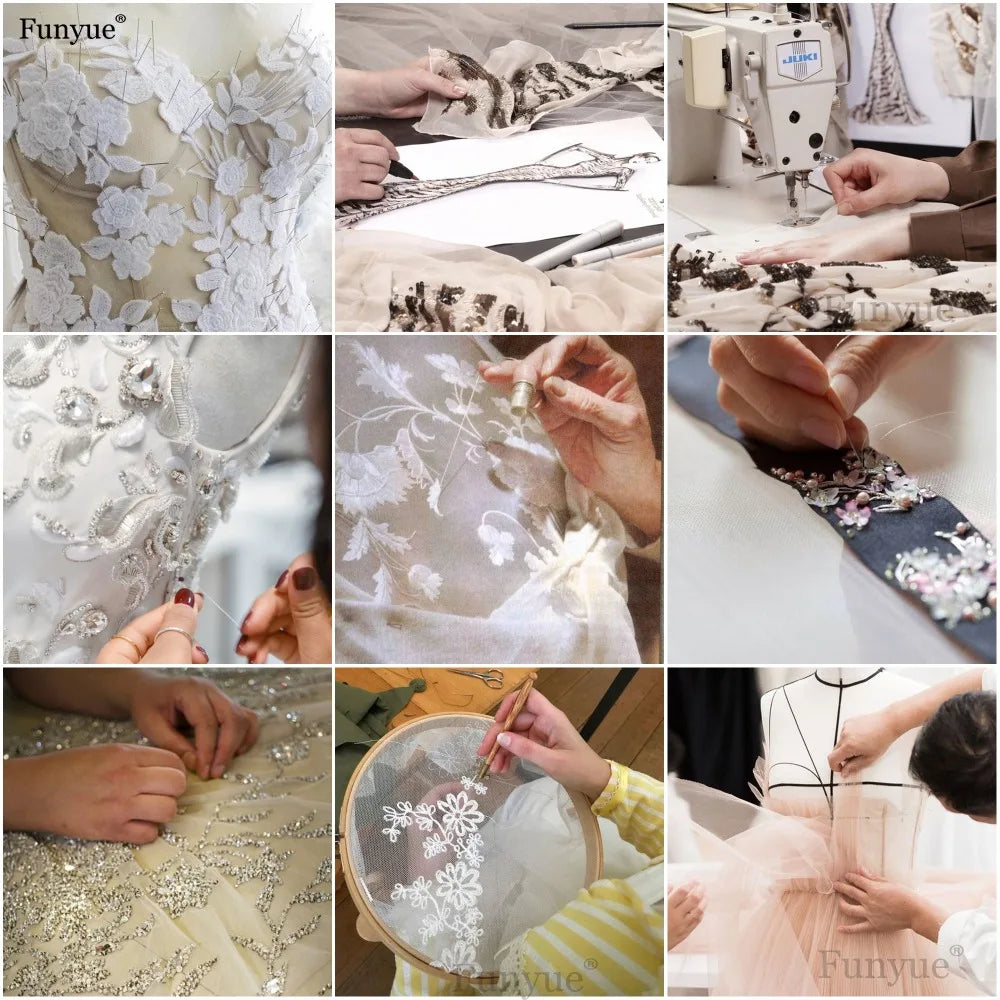 Customized Elegant Muslim Wedding Gown for Bride 2026 Appliques Flowers Dubai Long Sleeves Bridal Dress Tulle Robe De Mariage