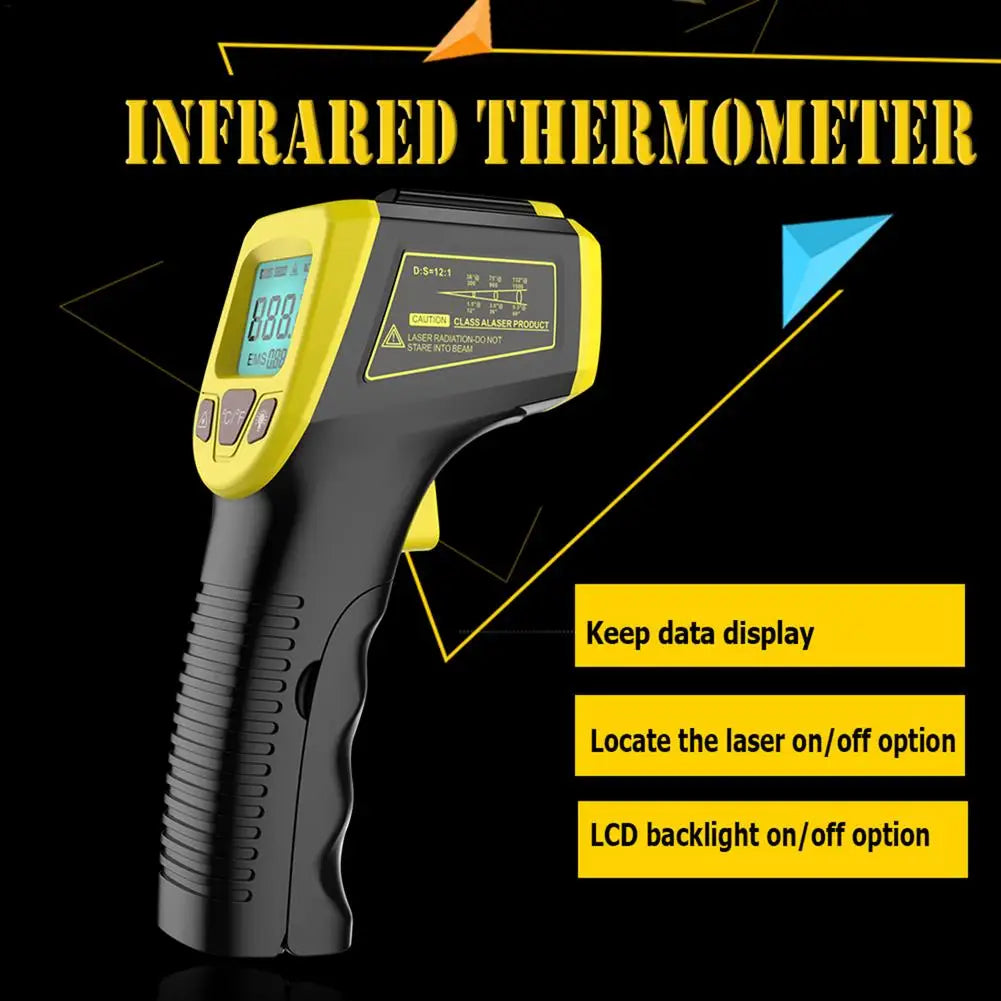 Digital Infrared Thermometer Non Contact Laser IR Temperature LCD DisplayPyrometer Tester Industrial Temperature Instrument