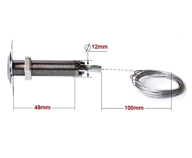 Garage door emergency lock core pulling lock steel cable pulling lock for Automatic garage door