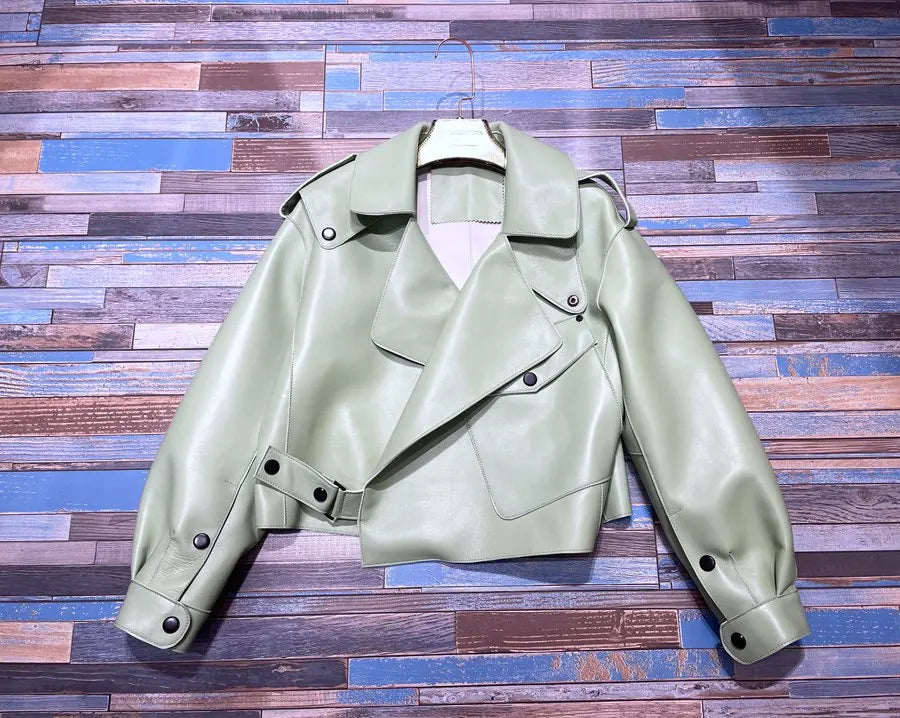 Pink Java QC20003   new arrival real leather jacket  women coat genuine sheep leather coat luxury fashion hot sale dress