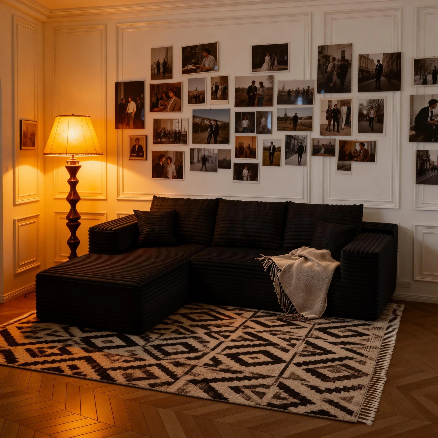 Free Fast USA Shipping L Shape Modular Sofa Set Plush Velvet Memory Foam Sectional in Stock
