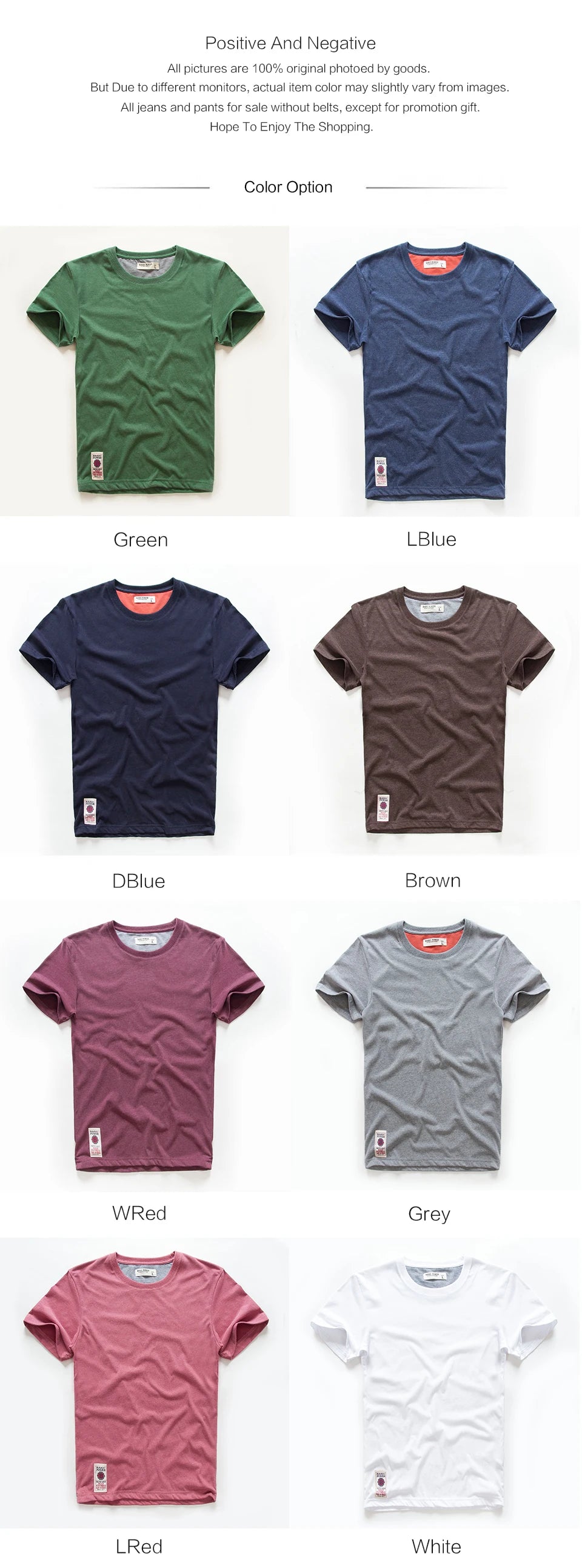 New Men Cotton Solid T-Shirt Mens Short Sleeve T-shirt Multi Pure Color Fancy Yarns T Shirt Color Wine White Blue