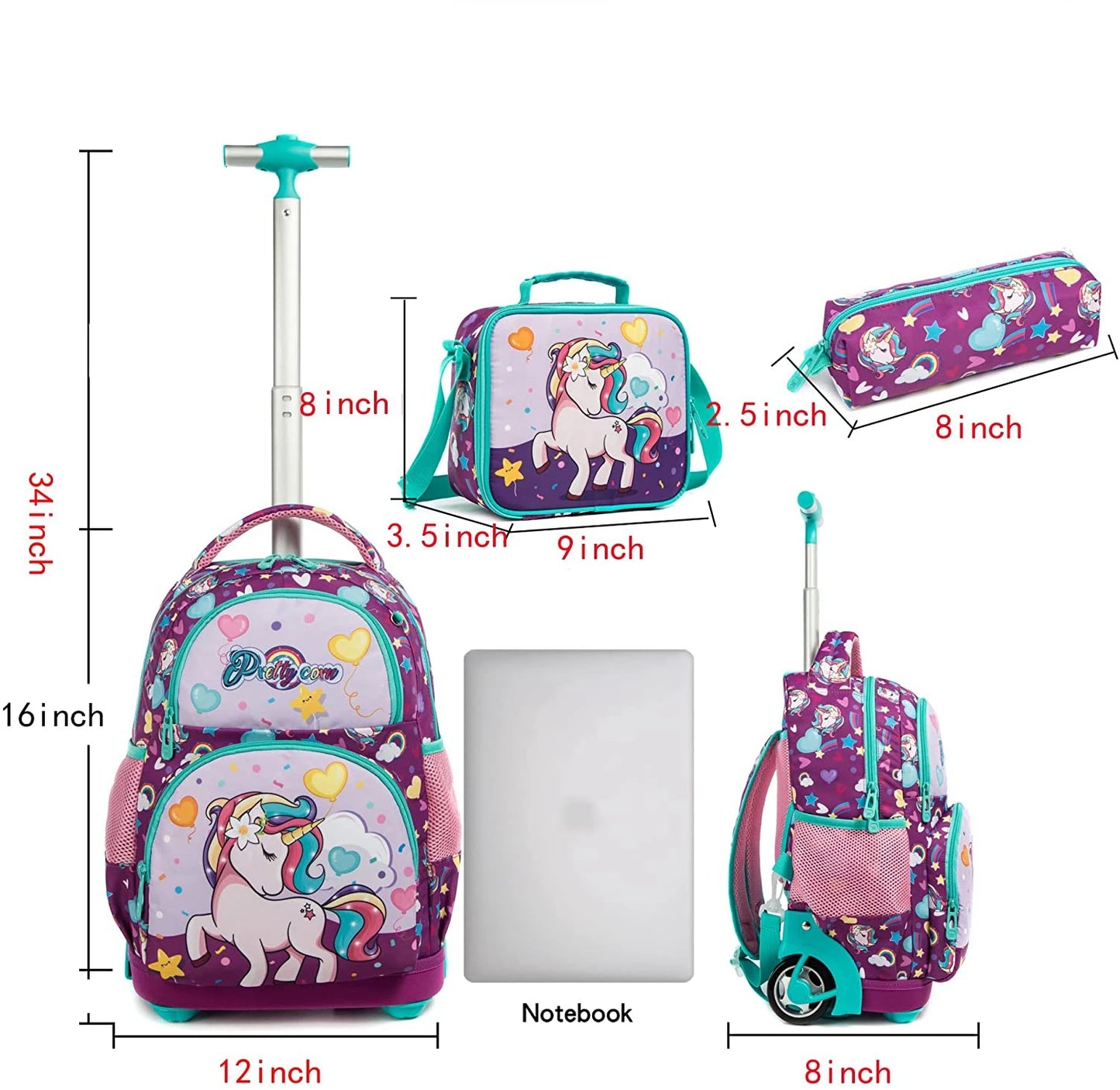 Kids School Rolling Backpack Bag for girls School Trolley Bag for boys Laptop Trolley Backpack Bag Children Rolling luggage Bags