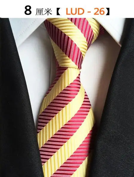 New Classic Silk Men's Ties Neck Ties 8cm Plaid Striped Ties for Men Formal Business Luxury Wedding Party Neckties Gravatas