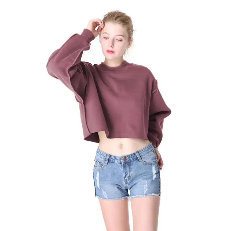 Thick Oversized Women Sweatshirt Hoodies Warm Fleece Casual Long Sleeve Harajuku Streetwear Crop Pullover Ropa Mujer