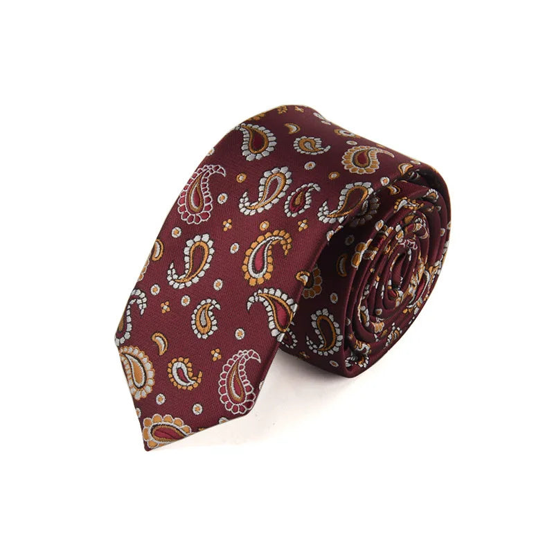 Men's Tie Classic Paisley Stripe Vintage Silk Jacquard Necktie Accessories Daily Wear Cravats Wedding Party Gifts Man Necktie