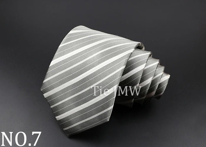 100% Silk Tie 8 cm Stripe Necktie High Quantity Plaid Ties For Men Slim Cravat Neckties Business Meeting Suit Dress Gravatas