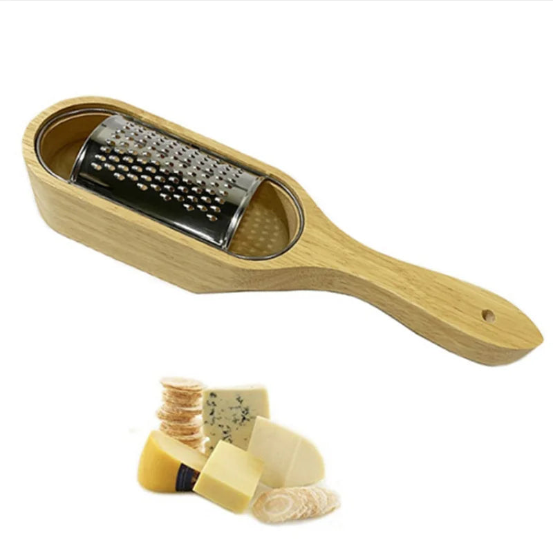 Kitchen Wooden Cheese Grater Storage Box Hand Cheese Cutter Tools