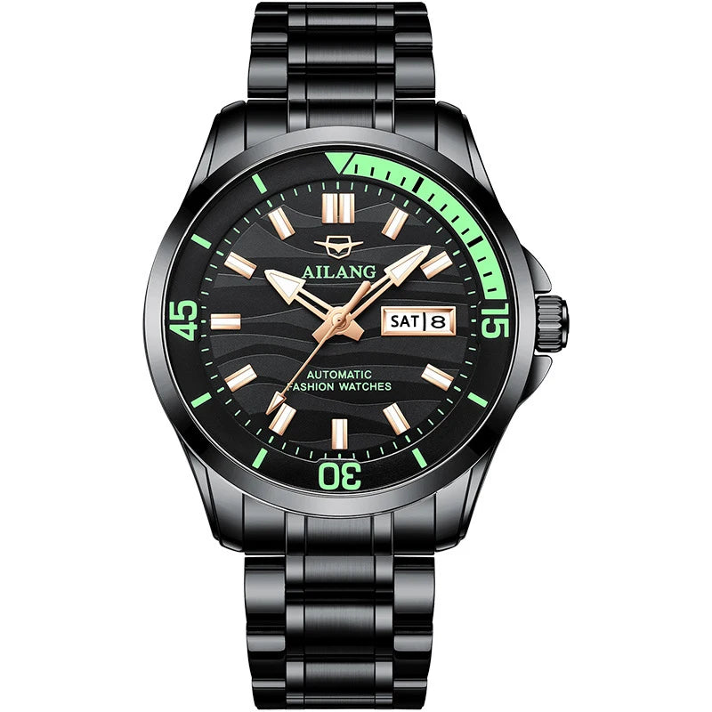 AILANG Men's Automatic Mechanical Watch Luxury Sports Waterproof Multi-Functional Wristwatch with Calendar Fashionable Brand