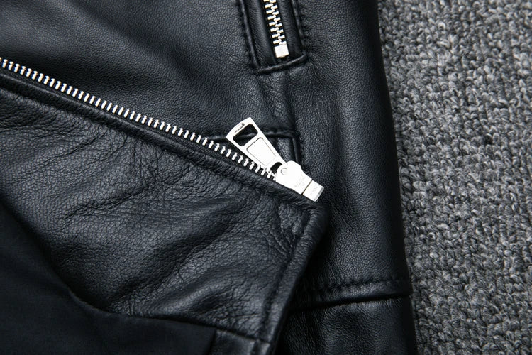 CC Shop Best,Sales.Popular woman slim fit genuine leather jacket.fashion motor rider sheepskin coat.soft leather cloth.패션