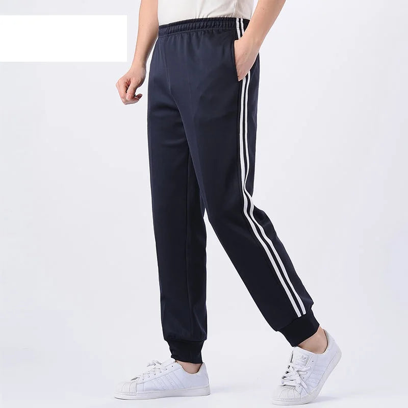 2023 Summer Men's Casual Sweatpants Men Jogger Basic Trousers Tracksuit Side Stripe Bottoms Breathable Sportswear Track Pants