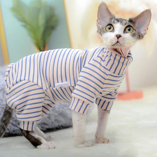 Sphynx Cat Clothes Cotton Kitten Cat Jumpsuit Winter Warm Cats Overalls Hoodies Costumes For Sphinx Devon Cat ropa para gato