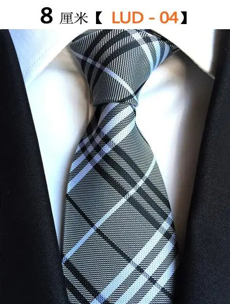 New Classic Silk Men's Ties Neck Ties 8cm Plaid Striped Ties for Men Formal Business Luxury Wedding Party Neckties Gravatas