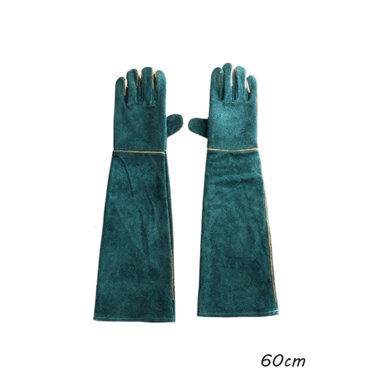 Leather Pet Gloves Anti-grasping Anti Bite Protective Cowhide Gloves Cat Dog Gardening Work Gloves Pets Training Handling Gloves
