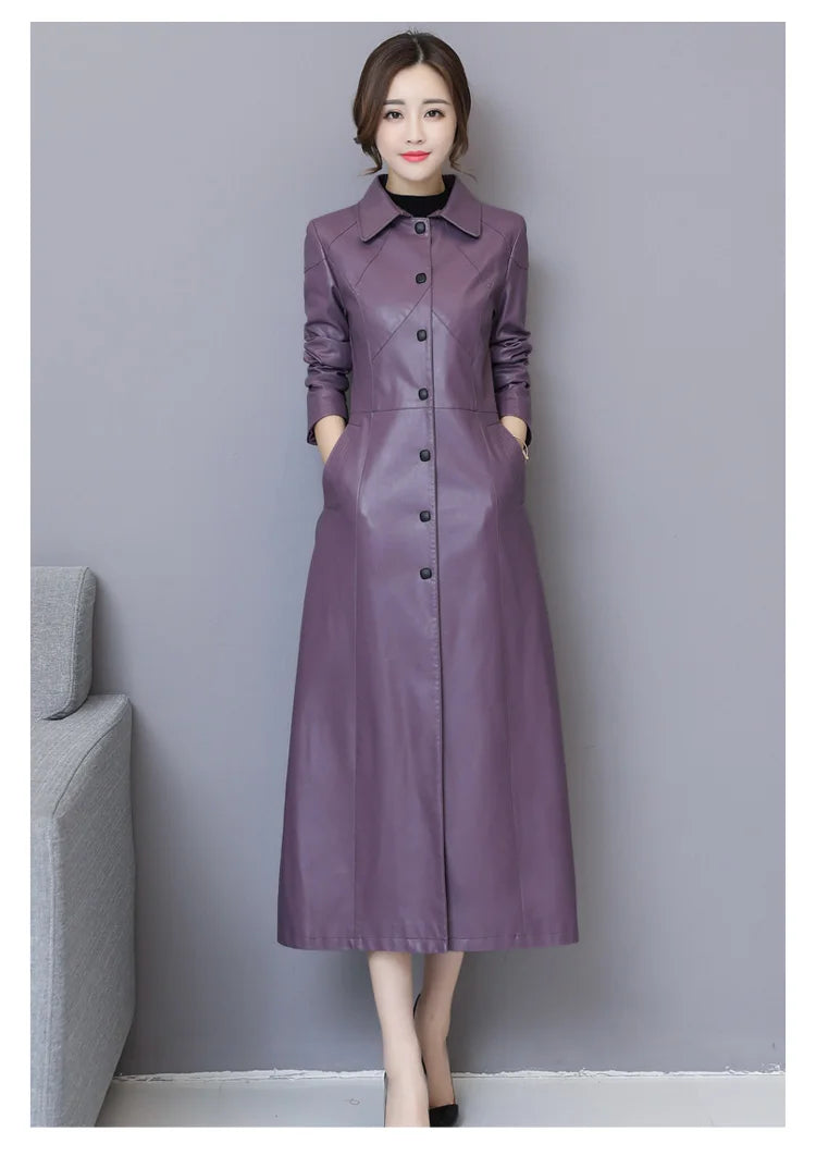 New Women Sheepskin Coat Autumn Winter 2025 Fashion Keep Warm Long Jacket Thicken Sheep Leather Coat Suede Outerwear Female