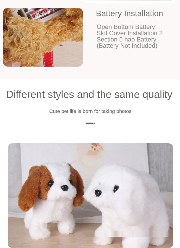 Plush Puppy Electronic Toy Dog Adorable Kids' Smart Interactive Walks Barks Jumps Wags Tail Baby Birthday Gift