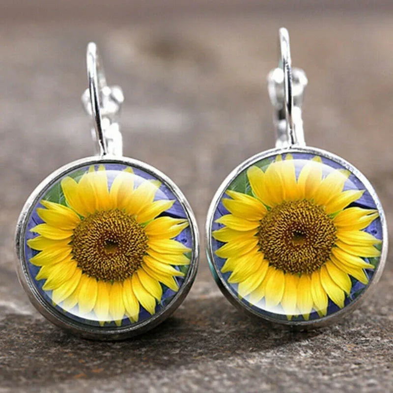 Islamic Muslim Logo Pendant Earrings Glass Convex Charm Pendant Alloy Metal Arabic Religious Jewelry
