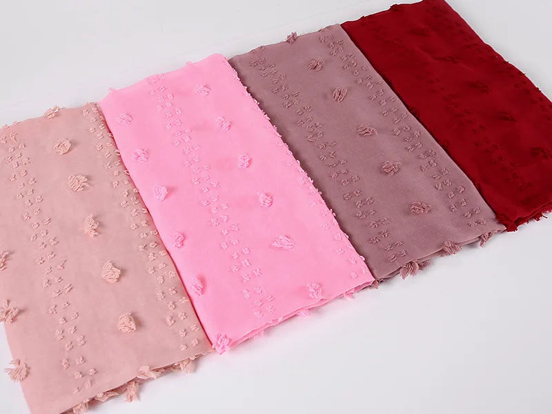 New islamic Hijab Femme Musulman Malaysia Hijabs Flocked Bubble Fashion Scarf Hijab For Muslim Women Stretch Headscarf