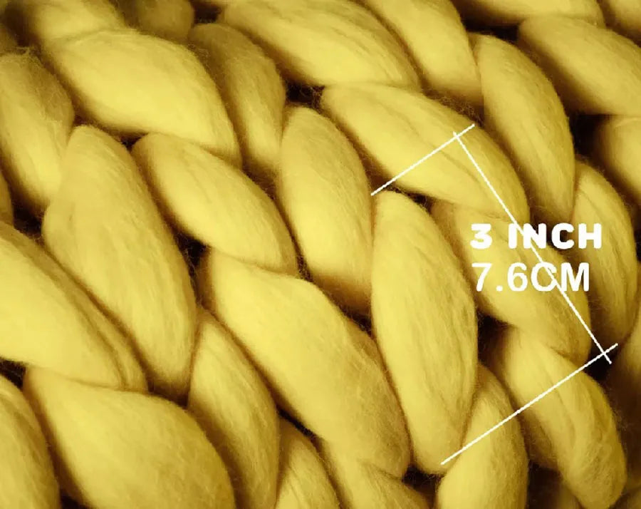 WOSTAR Chunky merino wool blanket thick large yarn roving knitted blanket winter warm plaid throw blankets sofa bed blanket