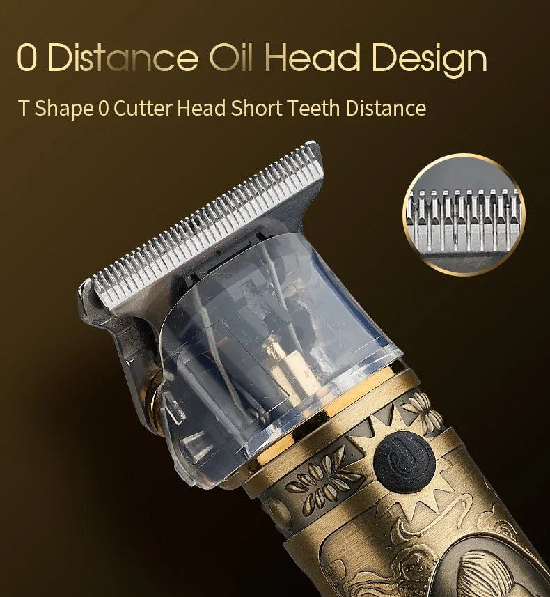 Professional T Bald Head Hair Trimmer Barber Rechargeable Hair Clipper Men Hair Cutting Machine Beard Trimmer 0mm Razor Shaver