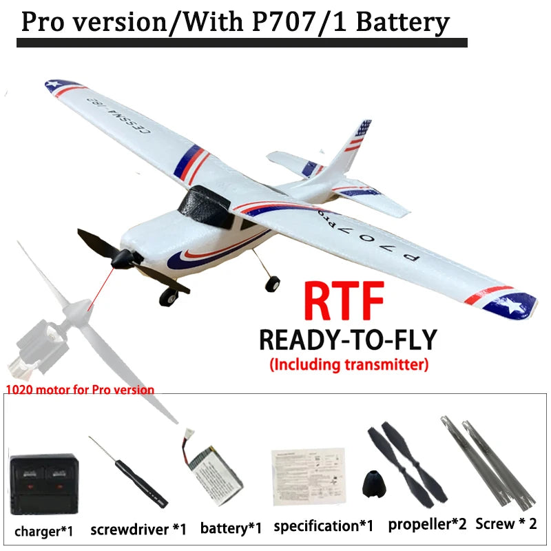 2022 Newest F949 Pro version 2.4G 3Ch RC Airplane 3D/6G Fixed Wing Plane CESSNA182 Outdoor Toys  RTF With Gyroscope 1020 motor
