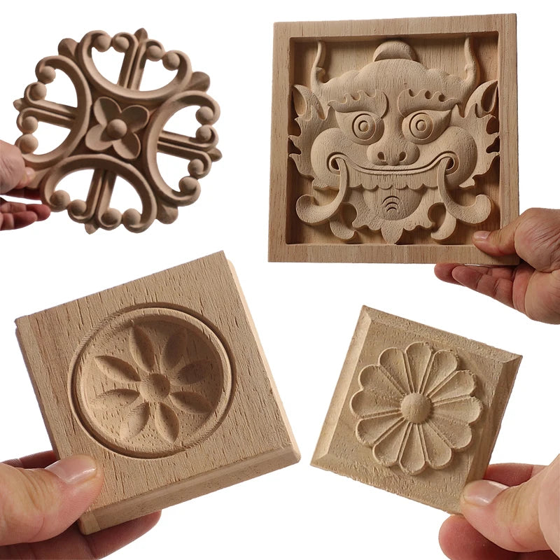 Furniture With Solid Wood Legs Carving Flower Sofa Seat TV Cabinet Feet No Paint Drop Ship Replace Home Decoration Accessories