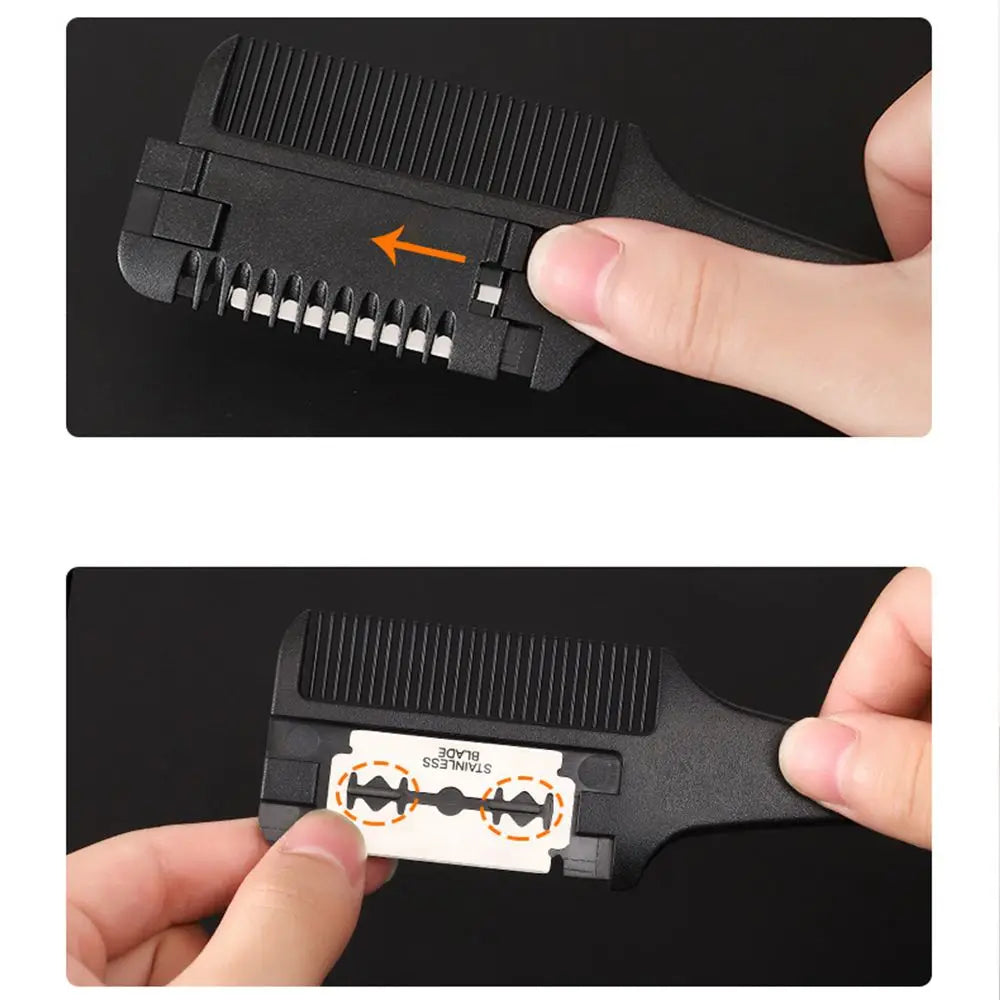 Hair Salon Scissor Hair Styling Thinning Hair Trimmer with Razor Blades Thinning Comb Hair Cutting Comb Hairdressing Tool