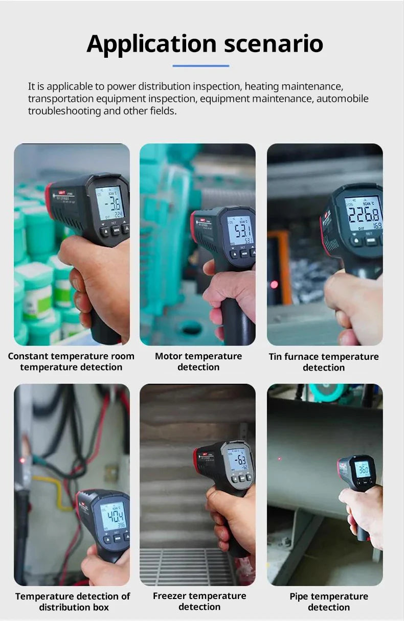 UNI-T UT306S UT306C Digital Infrared Thermometer Non-contact Laser Thermometer Gun Temperature Tester -50-500
