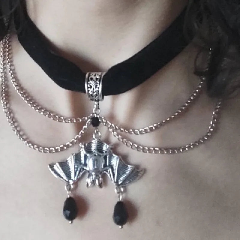 New Antique Silver Skeleton Key Necklace Creativity Pendant Charm Statement Punk Jewelry Novelty Grunge Gothic Halloween Gift