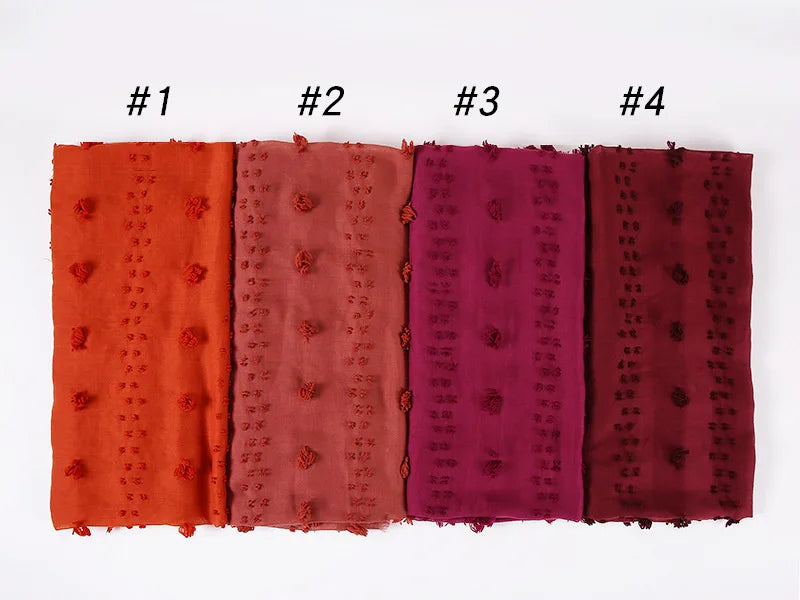 New islamic Hijab Femme Musulman Malaysia Hijabs Flocked Bubble Fashion Scarf Hijab For Muslim Women Stretch Headscarf
