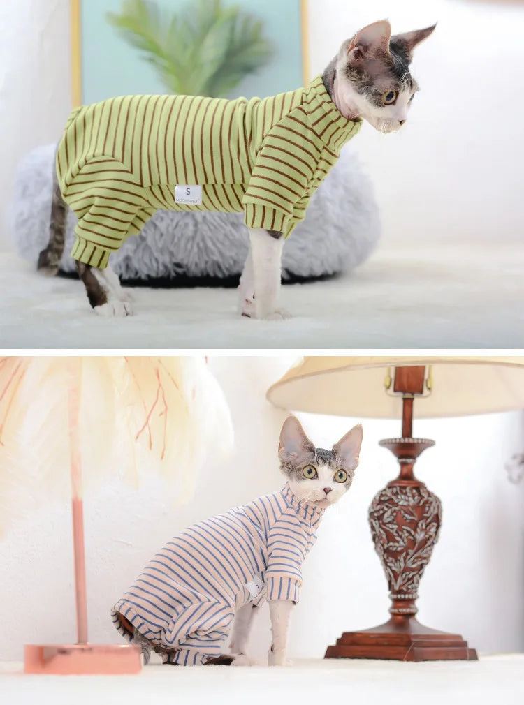 Sphynx Cat Clothes Cotton Kitten Cat Jumpsuit Winter Warm Cats Overalls Hoodies Costumes For Sphinx Devon Cat ropa para gato