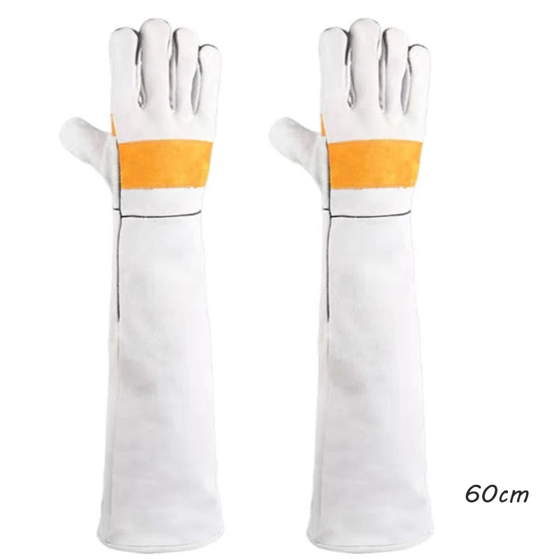 Leather Pet Gloves Anti-grasping Anti Bite Protective Cowhide Gloves Cat Dog Gardening Work Gloves Pets Training Handling Gloves