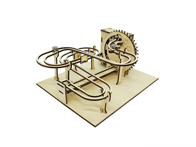 Wooden Marble Run Model Kit 3D Mechanical Puzzles Educational Physical Toy Track For Kids Adults Teaching Fun