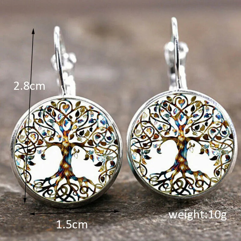 Islamic Muslim Logo Pendant Earrings Glass Convex Charm Pendant Alloy Metal Arabic Religious Jewelry