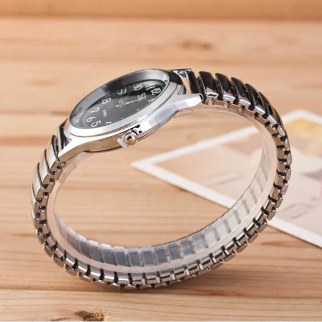 Men Women Fashion Wristwatches Couple Flexible Stretch Band Quartz Watches Man and Ladies Dress Clock Simple Casual Watches