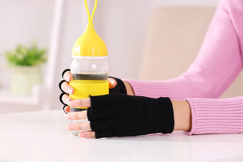 Cartoon Mashup Colorful Pattern Mittens Wrist Spring Summer Fingerless Working Gloves Soft Women Knitted Gloves Open Fingered