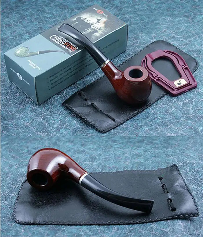 Classic Wood Grain Resin Pipe Chimney Filter Long Smoking Pipes Tobacco Pipe Cigar Gifts Narguile Gift Grinder Smoke Mouthpiece