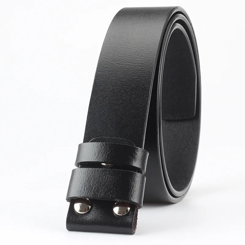 Men's Genuine Cowhide Leather Belt without Buckle DIY Belt Accessories High Quality Wild Belts