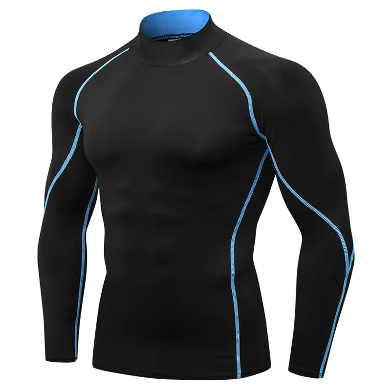 Thermal Underwear Sets Men High Collar Winter Long Johns Thermo Underwear Compression Sweat Quick Drying Thermal Clothing