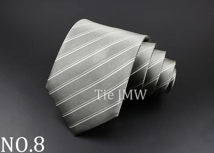 100% Silk Tie 8 cm Stripe Necktie High Quantity Plaid Ties For Men Slim Cravat Neckties Business Meeting Suit Dress Gravatas