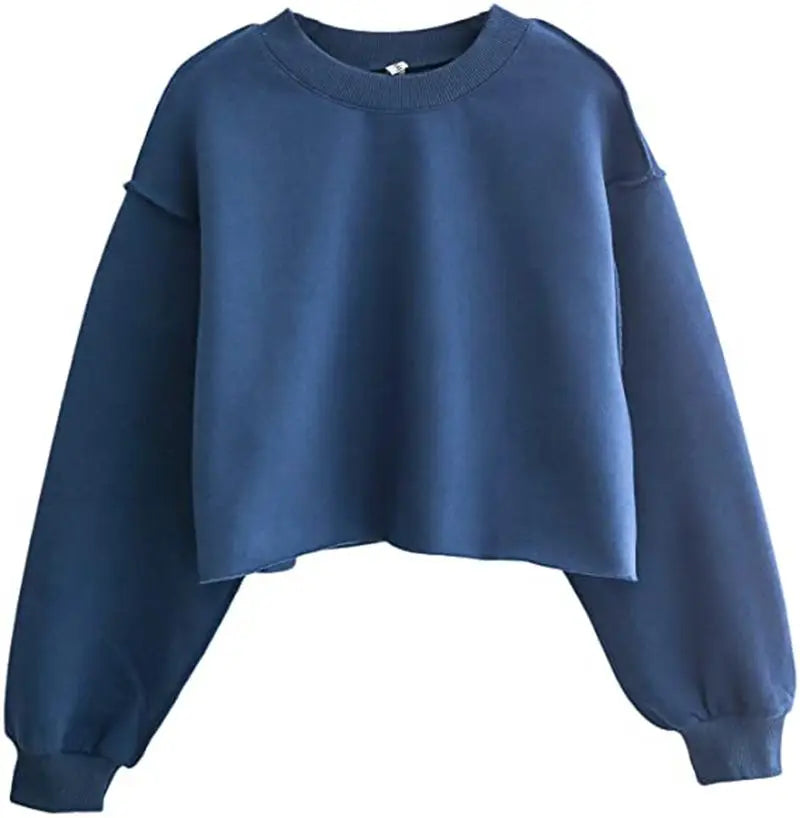 Thick Oversized Women Sweatshirt Hoodies Warm Fleece Casual Long Sleeve Harajuku Streetwear Crop Pullover Ropa Mujer