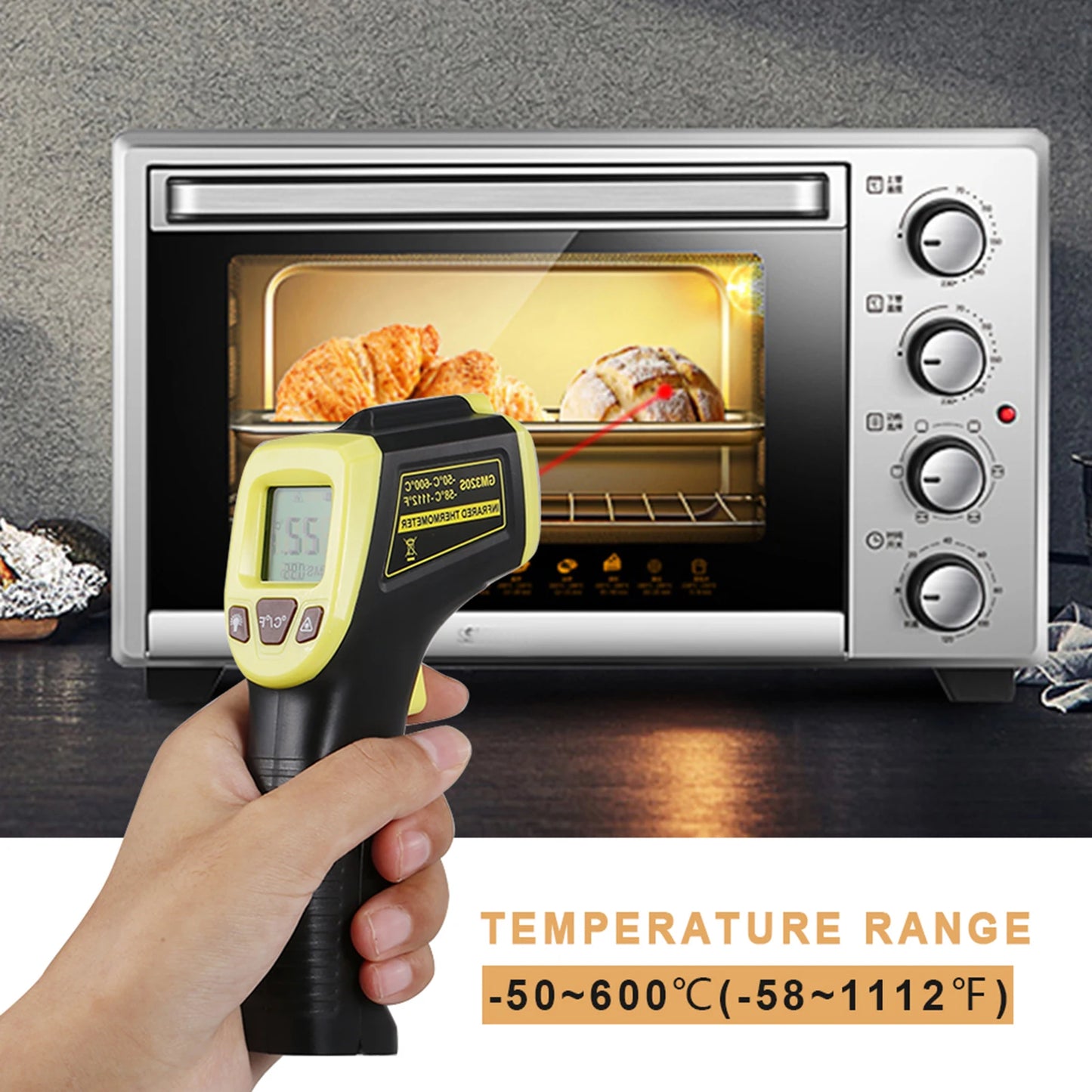 Digital Infrared Thermometer Non Contact Laser IR Temperature LCD DisplayPyrometer Tester Industrial Temperature Instrument