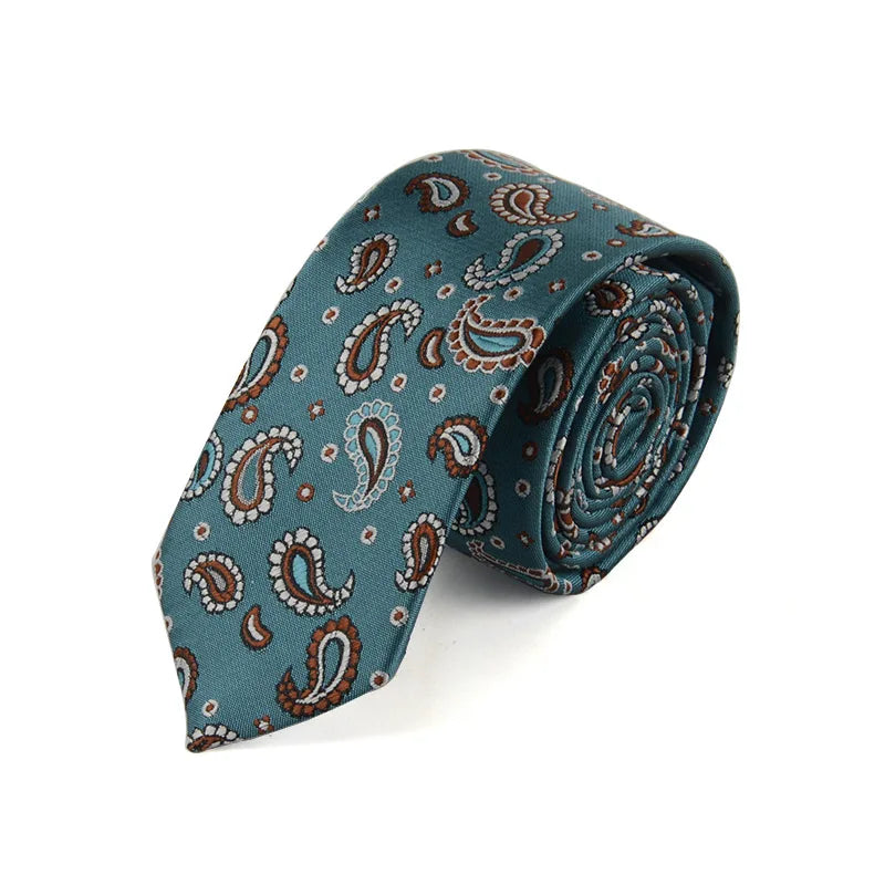 Men's Tie Classic Paisley Stripe Vintage Silk Jacquard Necktie Accessories Daily Wear Cravats Wedding Party Gifts Man Necktie