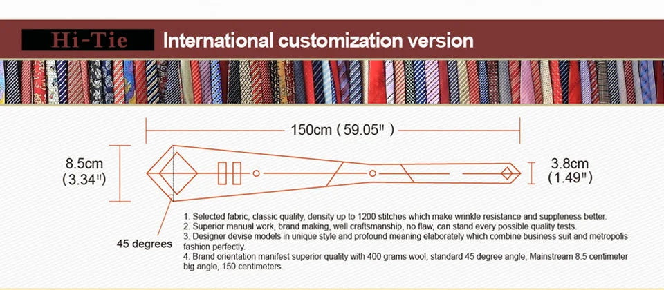 Grey White Striped 2023 New Elegant Men Tie Hanky Cufflink Silk Necktie For Men Wedding Party Business Fashion Brand Hi-Tie
