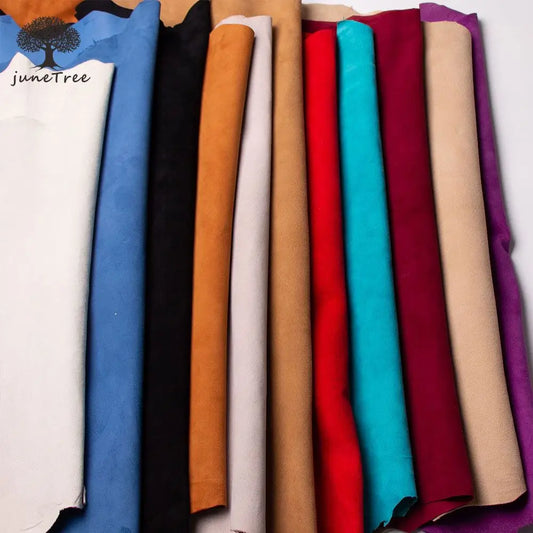 Junetree high quality Sheep skin leather Genuine leather suede face leather  soft 0.8mm thick whole skin leather craft