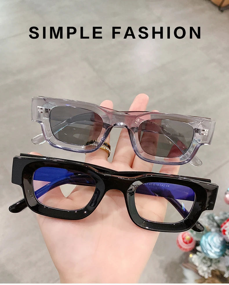 SO&EI Ins Popular Fashion Small Square Polarized Sunglasses Women Retro Punk Shades UV400 Men Trending Sun Glasses