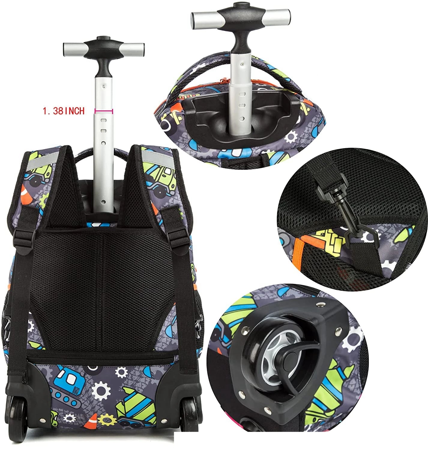 Kids School Rolling Backpack Bag for girls School Trolley Bag for boys Laptop Trolley Backpack Bag Children Rolling luggage Bags