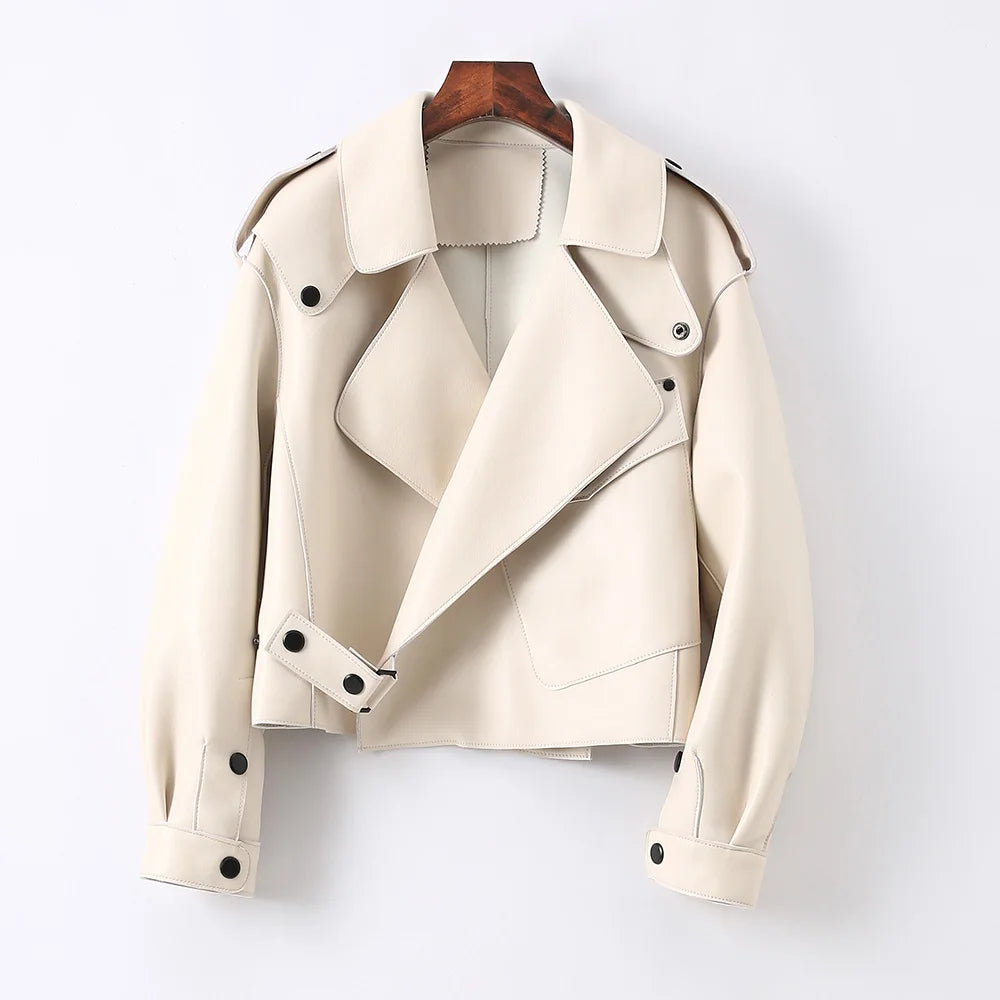2025 26 Colours Women's Genuine Leather Jacket New Fashion Real Leather Coat Lady Autumn Winter Sheepskin Leather S7547