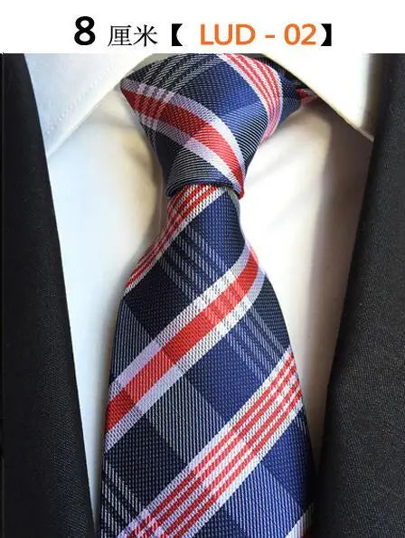 New Classic Silk Men's Ties Neck Ties 8cm Plaid Striped Ties for Men Formal Business Luxury Wedding Party Neckties Gravatas
