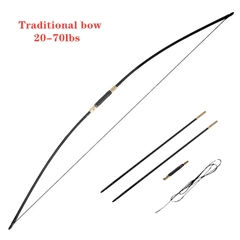 20-70lbs Archery Traditional Bow 64inch Shooting Longbow Takedown Split Bow For Outdoor Arrow Shooting Hunting Archery